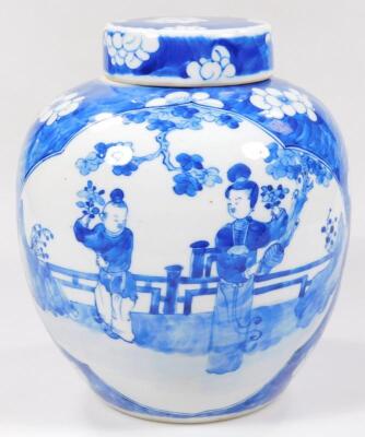 A Chinese porcelain blue and white ginger jar and cover - 3