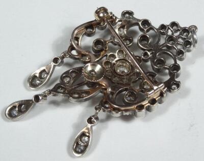 An early 20thC diamond brooch pendant - 2