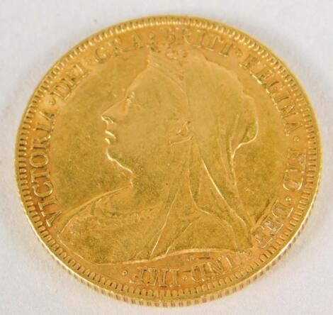 A Queen Victoria 1896 full gold sovereign.