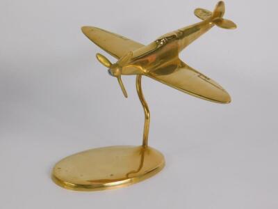 A brass model of a three blade propeller spitfire