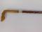 An Edward VII wooden and horn handled walking stick