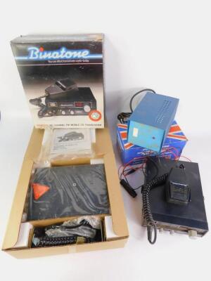 A pair of Binatone Speedway 40 channel FM mobile CB transceivers