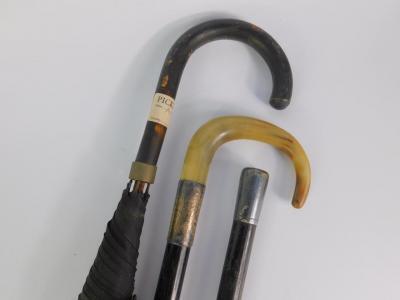 A George V silver topped ebony walking stick