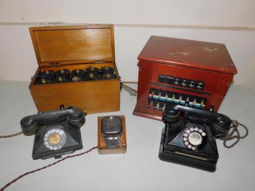 An SWBD mahogany cased telephone switchboard CB935