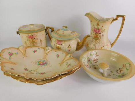 A group of Crown Devon and Crown Ducal blush ware pottery