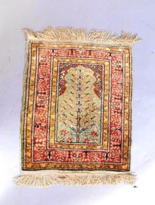 A Kayseri -ipek silk tree of life prayer rug