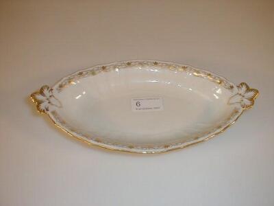 A Berlin porcelain navette shaped dish