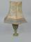 A brass table lamp