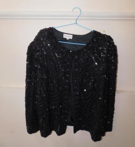 A Frank Usher black sequin and beaded jacket