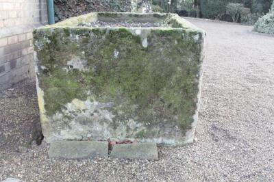 An impressive rectangular hand hewn stone trough - 2
