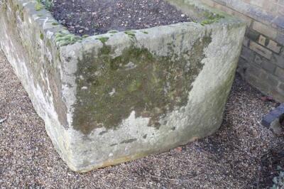 An impressive rectangular hand hewn stone trough - 4