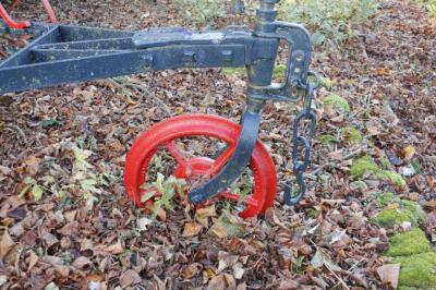 A 19thC cast iron Ransomes horse drawn plough. - 3