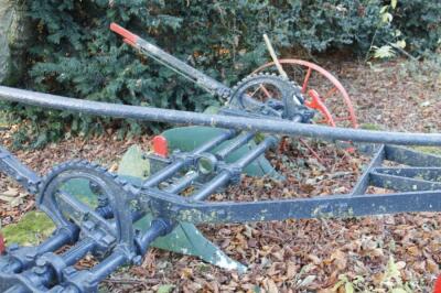 A 19thC cast iron Ransomes horse drawn plough. - 4