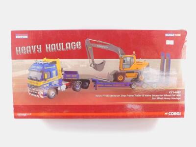 A Corgi die cast Heavy haulage model of a Volvo Fh Nooteboon Step frame Trailer