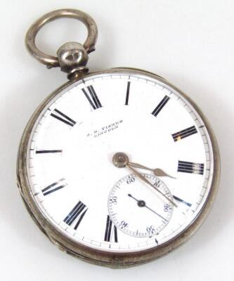 A Victorian silver open faced pocket watch