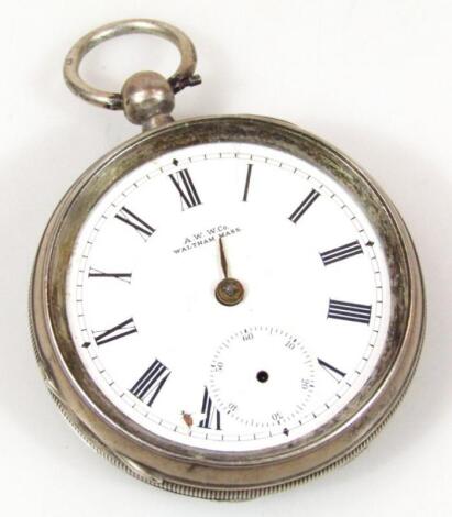 An Edwardian silver open faced pocket watch
