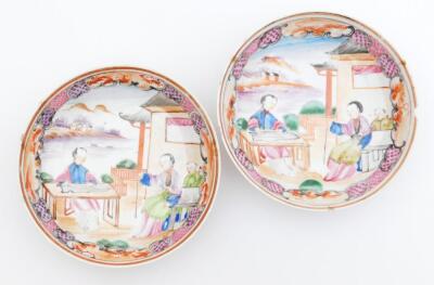 Two Cantonese porcelain saucers - 5