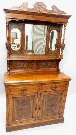 A late Victorian walnut sideboard