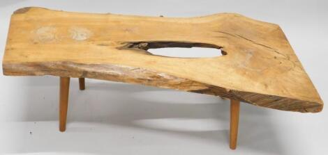 A late 20thC rustic coffee table