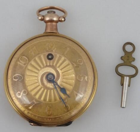 An 18ct gold open faced pocket watch
