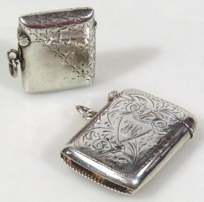 A Victorian silver vesta case