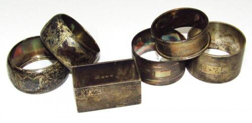 Various 20thC napkin rings