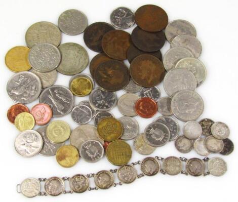 A quantity of decimal and pre-decimal coinage