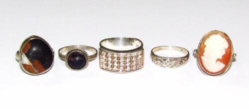 Various Sterling and other dress rings