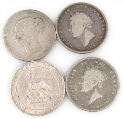 Various coins George III and later - 3