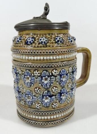 An early 20thC Doulton Lambeth stoneware tankard