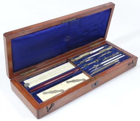 A mid 19thC Newton mahogany cased scientific instrument set