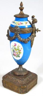 A 19thC cast metal and painted vase - 4