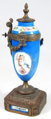 A 19thC cast metal and painted vase - 5