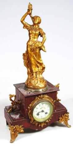 A late 19thC mantel clock