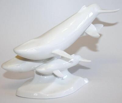 A Royal Doulton Images of Nature Firstborn whales figure group - 6