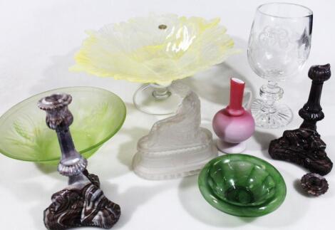 A Joblin green glass bowl