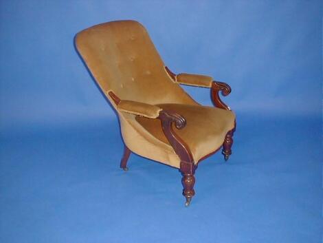 A William IV mahogany open armchair