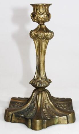 A George II style gilt metal candlestick