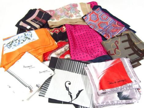 Various silk scarves