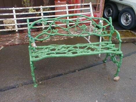 A Victorian cast iron rustic garden bench 52" wide £150-200