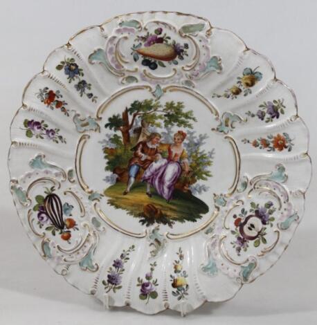 A 20thC Continental Meissen style plate