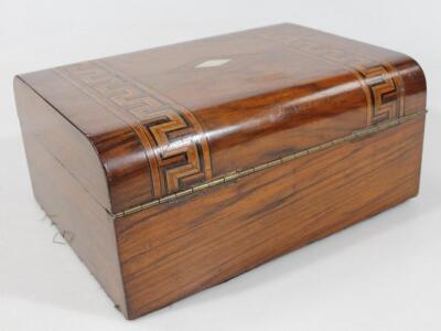 A 19thC walnut Tunbridge style jewellery casket - 3