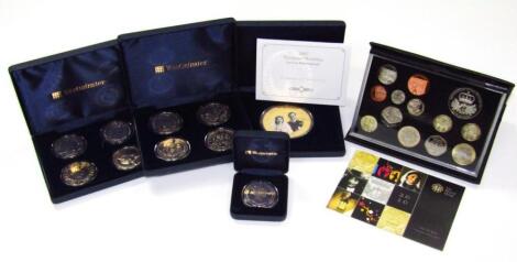 Various cased and commemorative and other coins