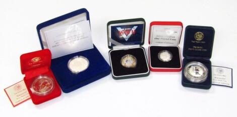 Various silver and other commemorative coins and medallions