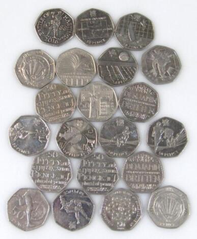 Various commemorative 50p coins