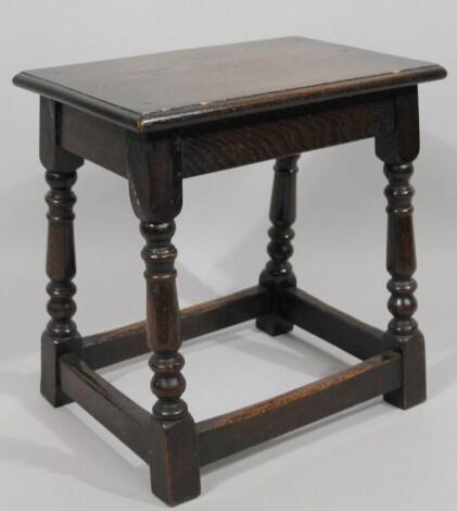 A 17thC style oak jointed stool