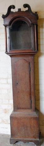 A 19thC oak and mahogany long case clock case only