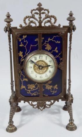 An early 20thC Aesthetic style metal clock surround