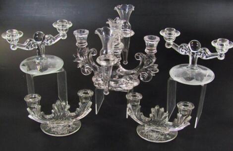 Various glass candlesticks