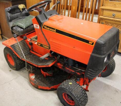 A Westwood T1200 electric start ride on lawnmower